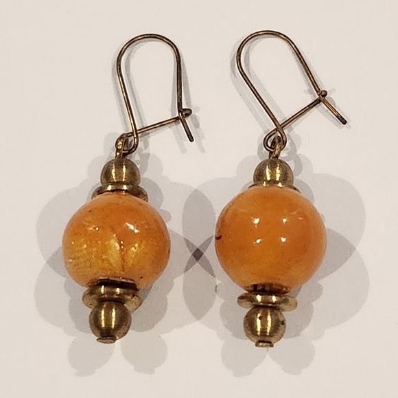 VINTAGE Chinese Porcelain Floral Design Earrings - Picture 4 of 10